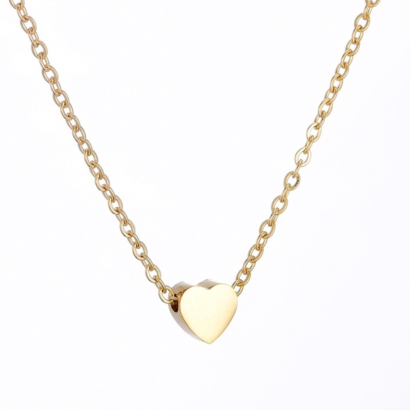 2/$20! Gold Heart Pendant Necklace w/Lobster Clasp - Picture 3 of 7